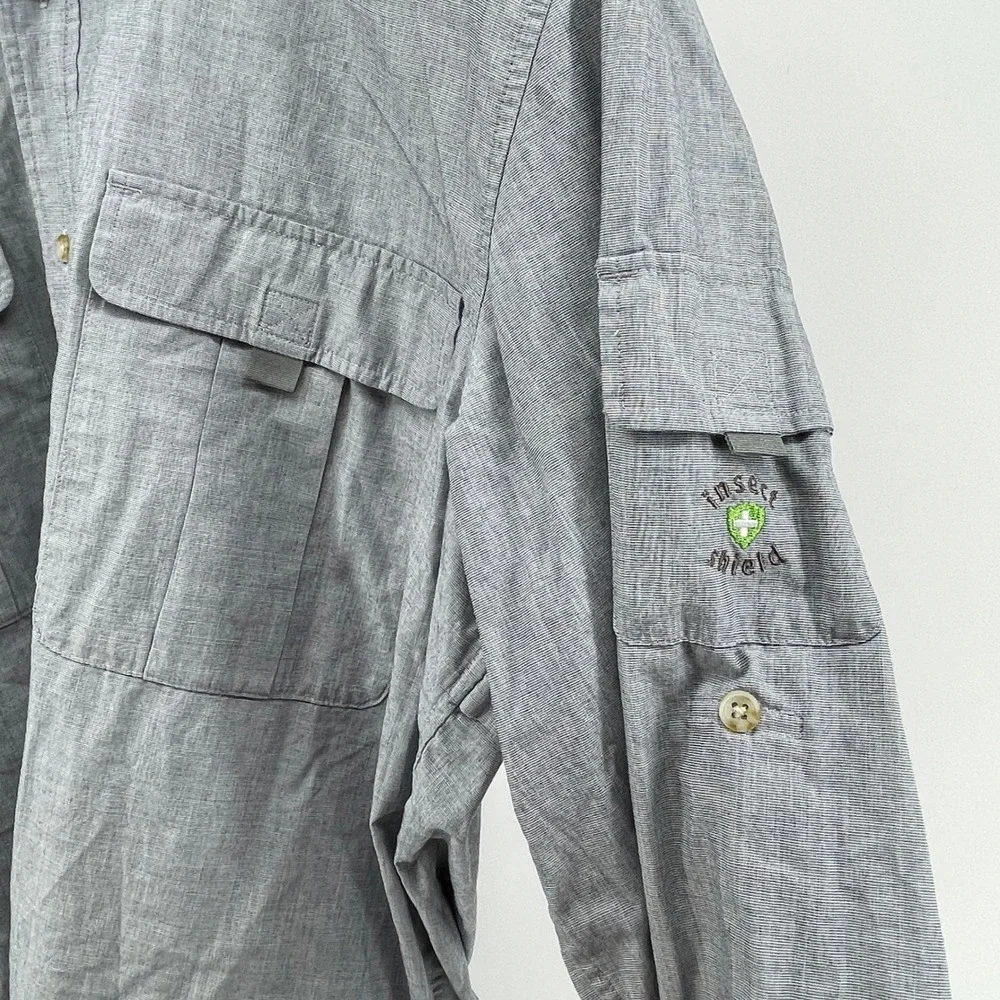 Insect Shield Repellent Apparel‎ Shirt Men XL Gray Vented Outdoor Fishing